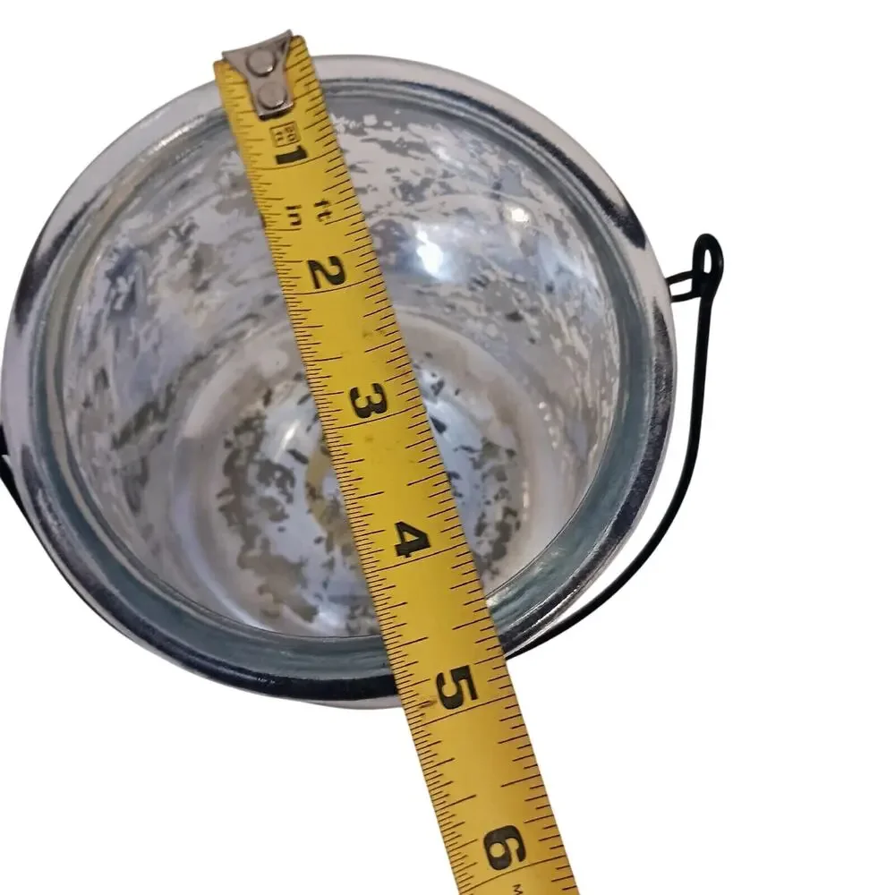 Silver‎ Leaf Candle  Holder Canister 5